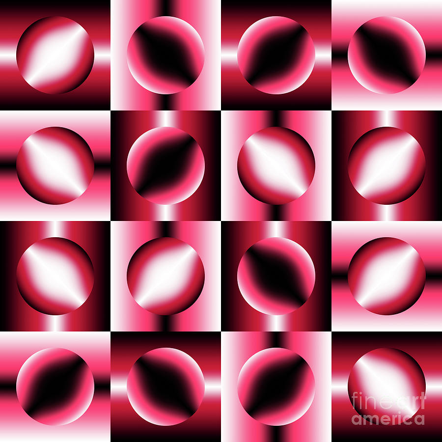 Red Spheres Mosaic 1 Digital Art by Rudi Prott