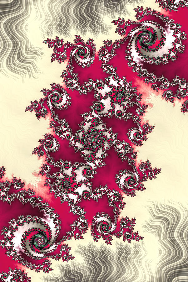 Red Spiral Fractals Digital Art by Vickie Fiveash