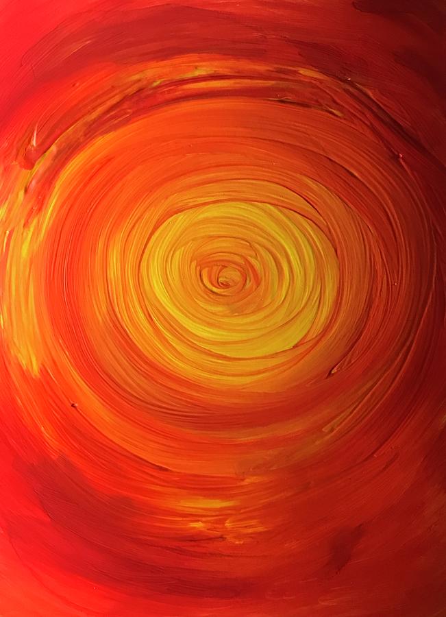 Red Spiral Painting by Michelle Pier