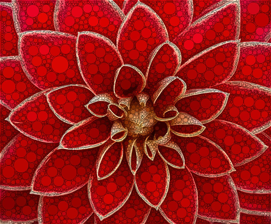 Red Digital Art - Red Spiral Symmetry by Dahl Winters Red Digital Art - Red Spiral Symmetry by Dahl Winters