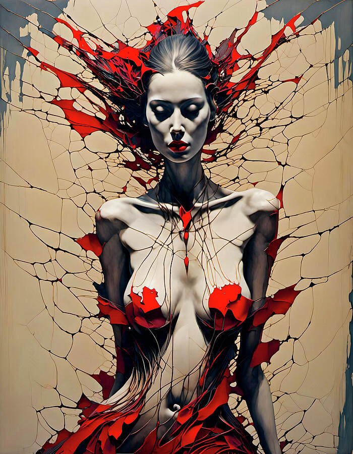 Surreal Digital Art - Red Splash by Dan Stone