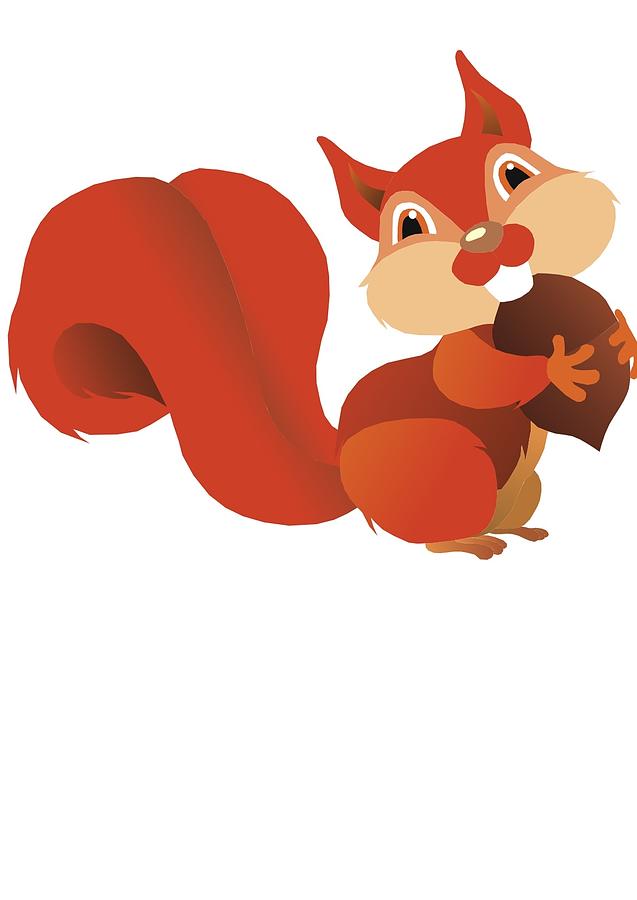 Red Squirrel Digital Art by Robert Libby