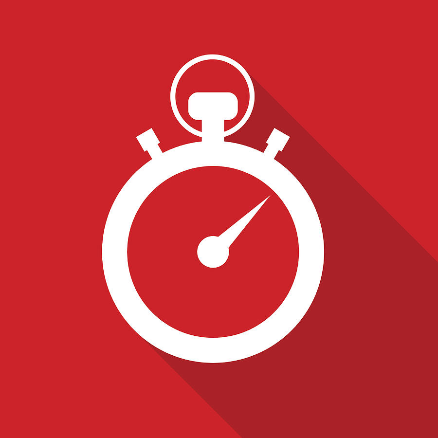Red Stopwatch Icon Drawing by RobinOlimb