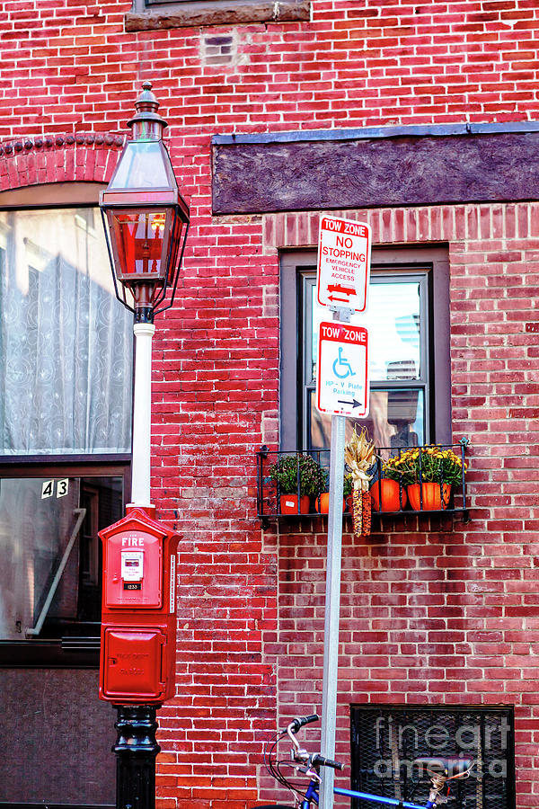Red Street in the North End Boston Photograph by John Rizzuto