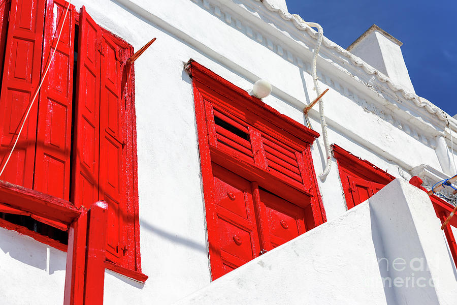 Red Style in Mykonos Greece Photograph by John Rizzuto