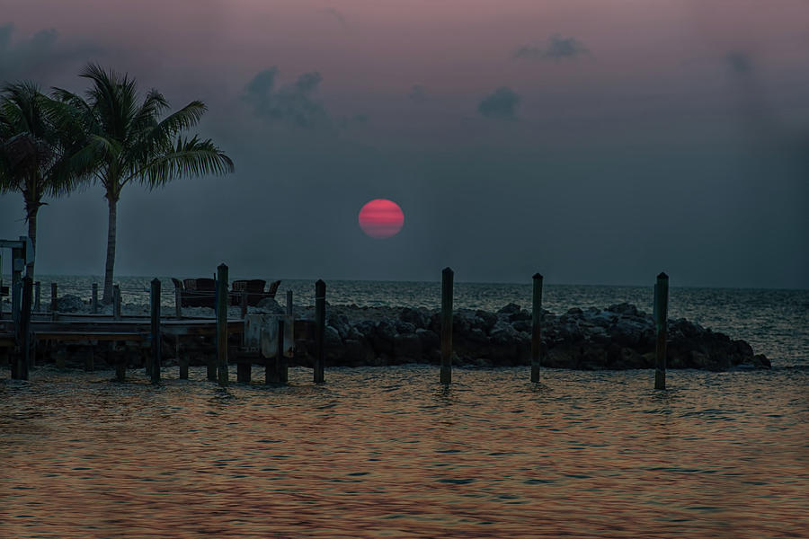 Red Sun In the Keys Photograph by CR Courson