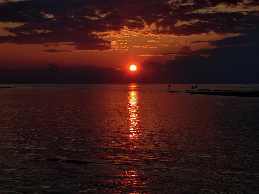 Sunset Photograph - Red Sun in the Late Evening by Lyuba Filatova
