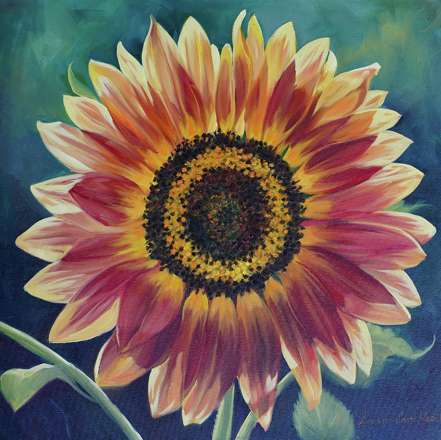 Red Sunflower Painting by Laurie Snow Hein | Fine Art America