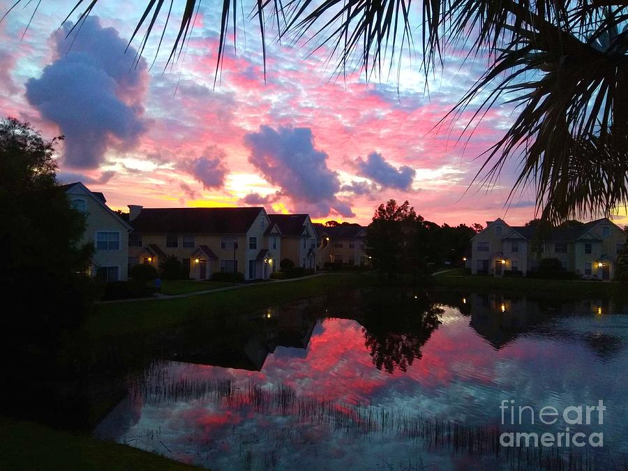 Red Sunrise Reflection Fort Myers FL Photograph by Claudia Zahnd-Prezioso