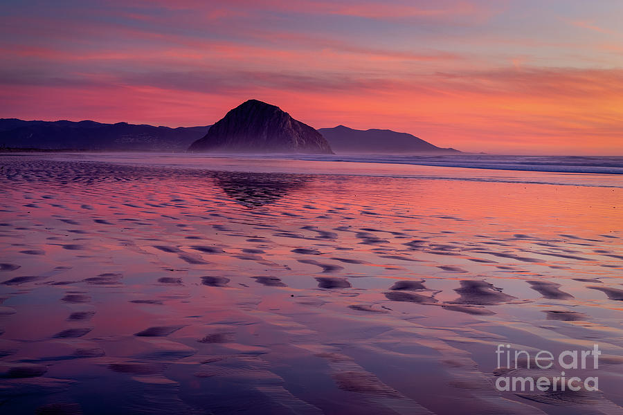 Red Sunset Over Morro Bay Photograph by Mimi Ditchie