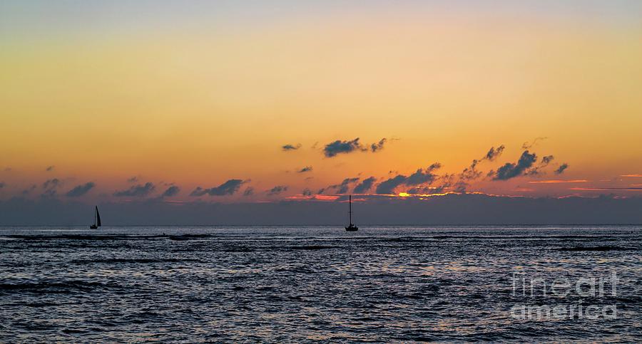 Red Sunset Sailing Photograph by Jon Burch Photography