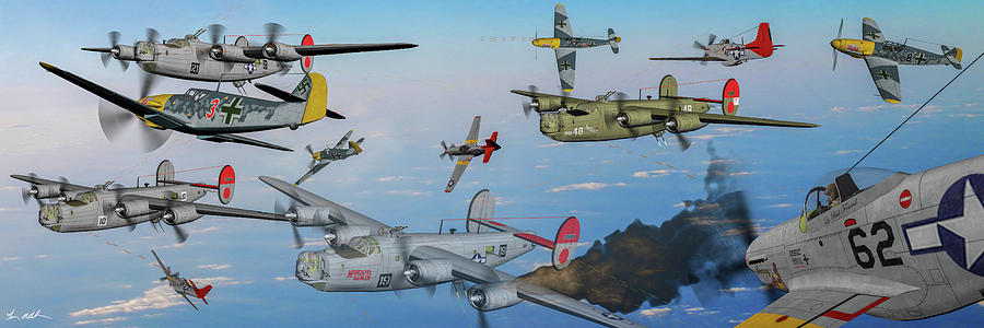 Tuskegee Airmen Digital Art - Red Tail Protection - Art by Tommy Anderson