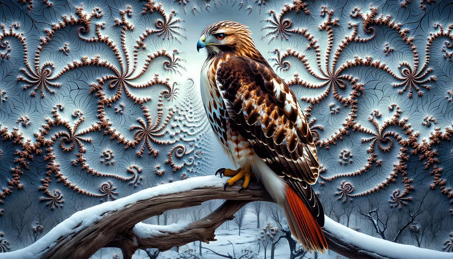 Red-Tailed Fractal Sovereign Digital Art by Bill And Linda Tiepelman