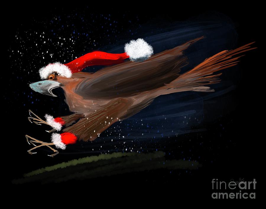 Red Tailed Santa Hawk Digital Art by Doug Gist