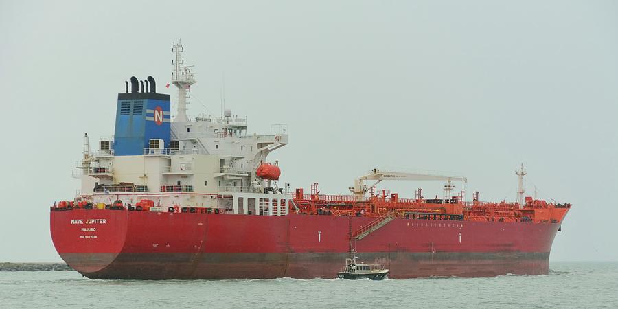 Red Tanker and Pilot Boat Photograph by Bradford Martin