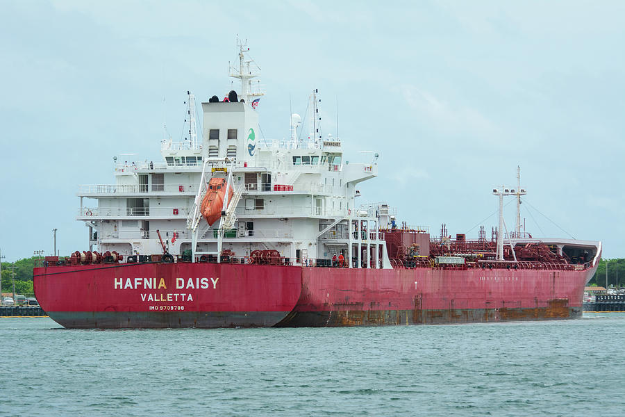 Red tanker ship Hafnia Daisy  Photograph by Bradford Martin