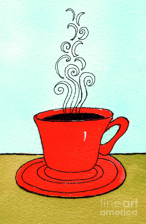 Red Tea Cup Painting by Norma Appleton