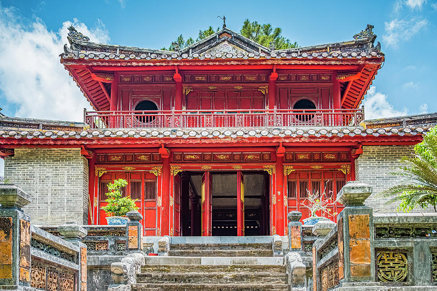 Buddhist Temple Photograph - Red Temple by Marla Brown