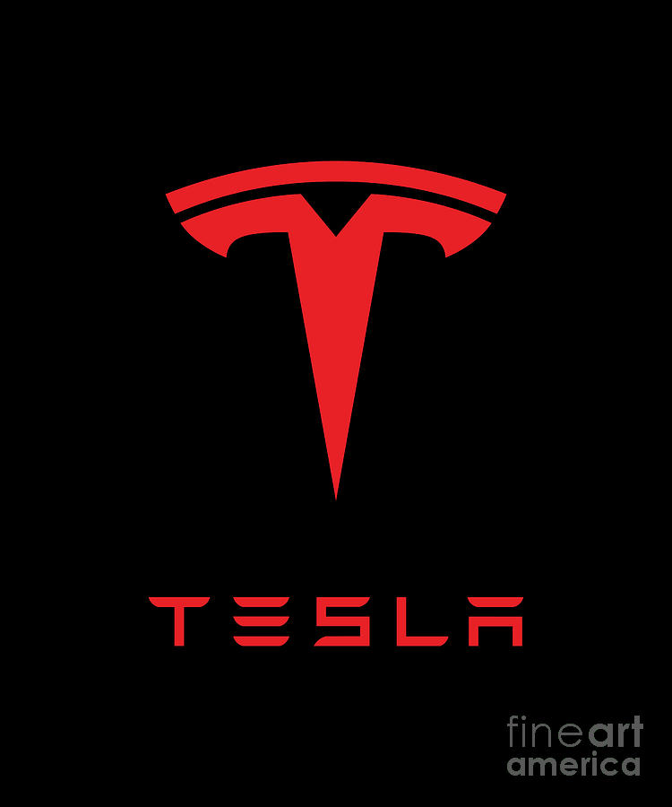 Red Tesla Logo Official Digital Art by Zendaya Serapphine | Pixels