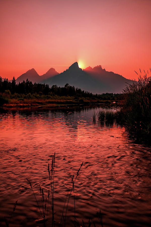 Red Teton Sunset Photograph