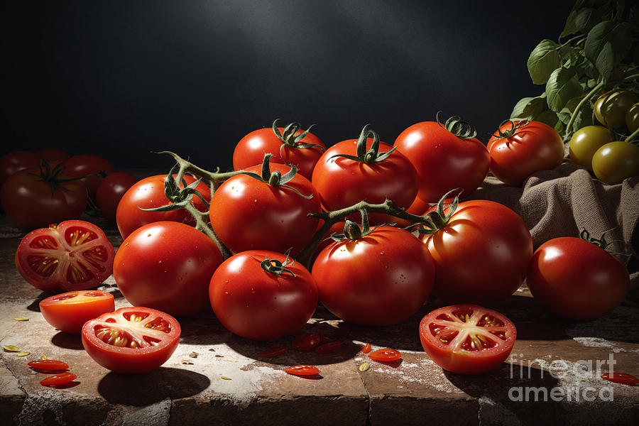 Red Tomatoes Digital Art by Michelle Meenawong
