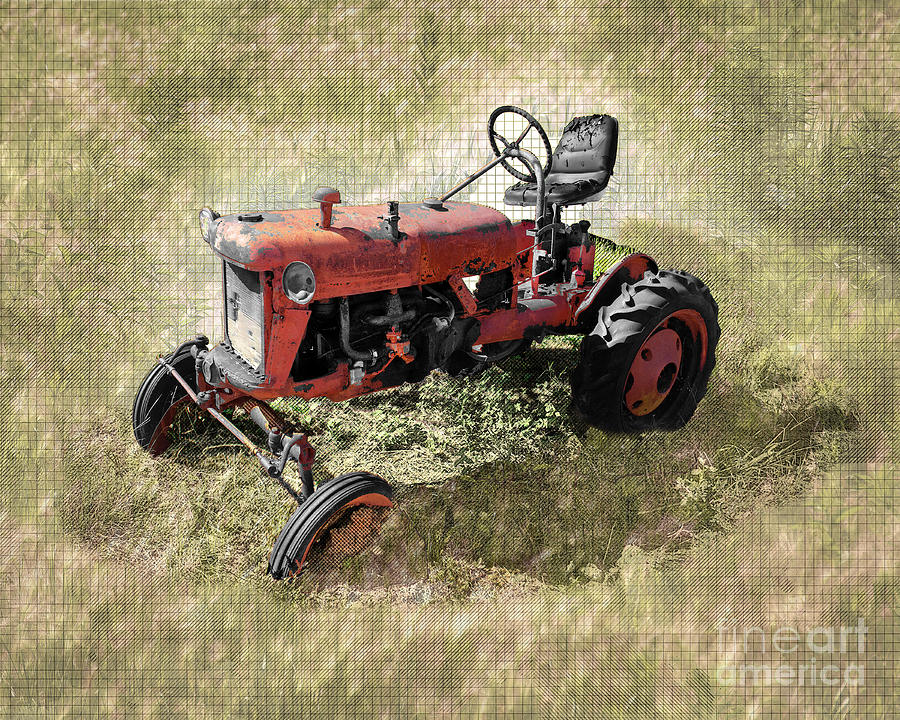 Red Tractor Digital Art by Anthony Ellis