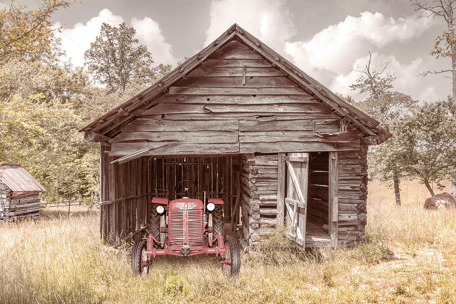 Red Tractor at the Countryside Barn Photograph by Debra and Dave Vanderlaan