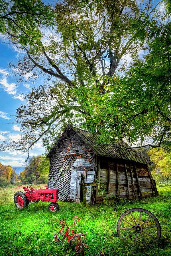 Red Tractor at the Old Farm Barn Photograph by Debra and Dave ...