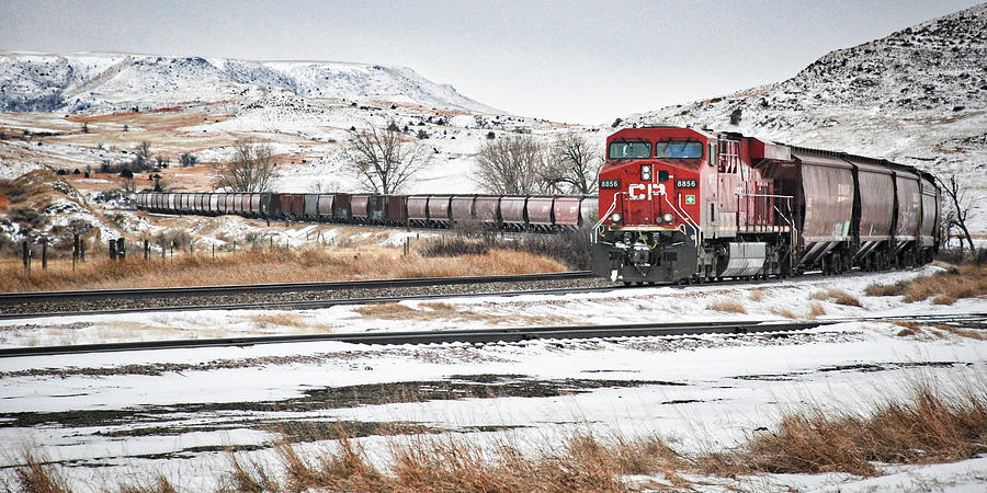 Red Train Winding Through the Badlands Photograph by Mary Tastad Red Train Winding Through the Badlands Photograph by Mary Tastad