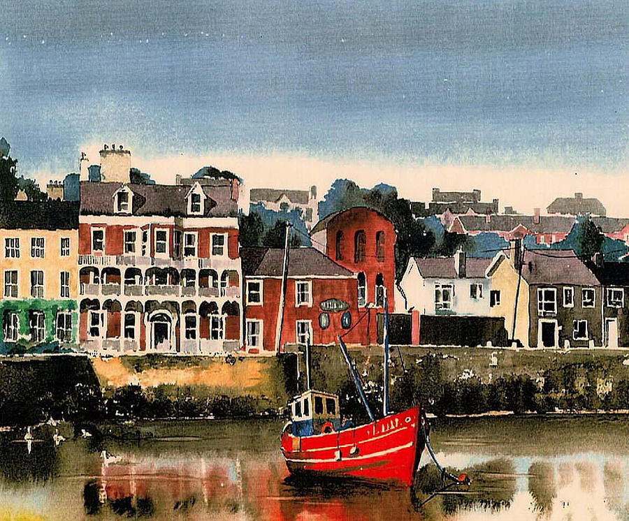 Red trawler in Kinsale, Co. Cork. by Val Byrne Red trawler in Kinsale, Co. Cork. by Val Byrne