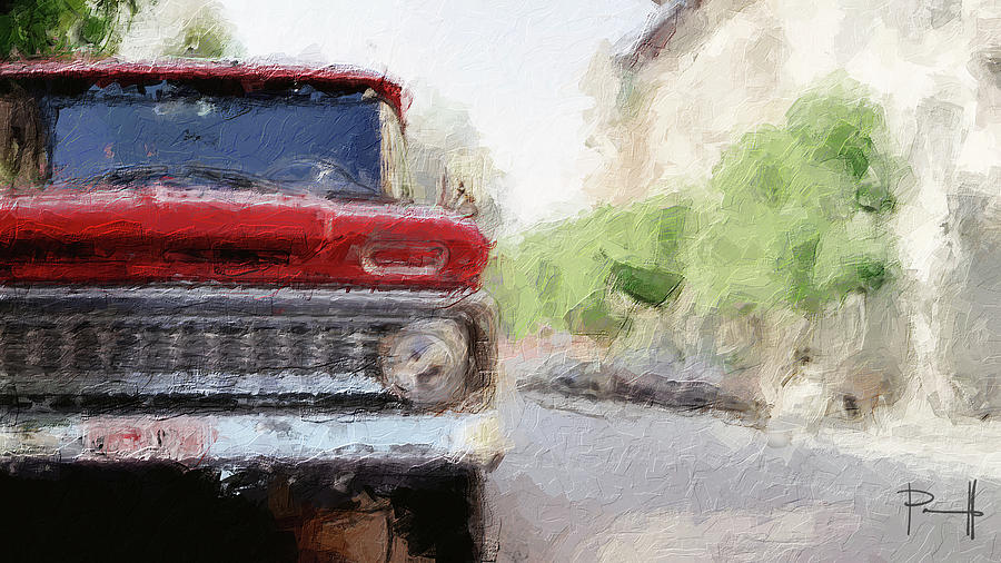 Red Truck 1 Digital Art by Sean Parnell