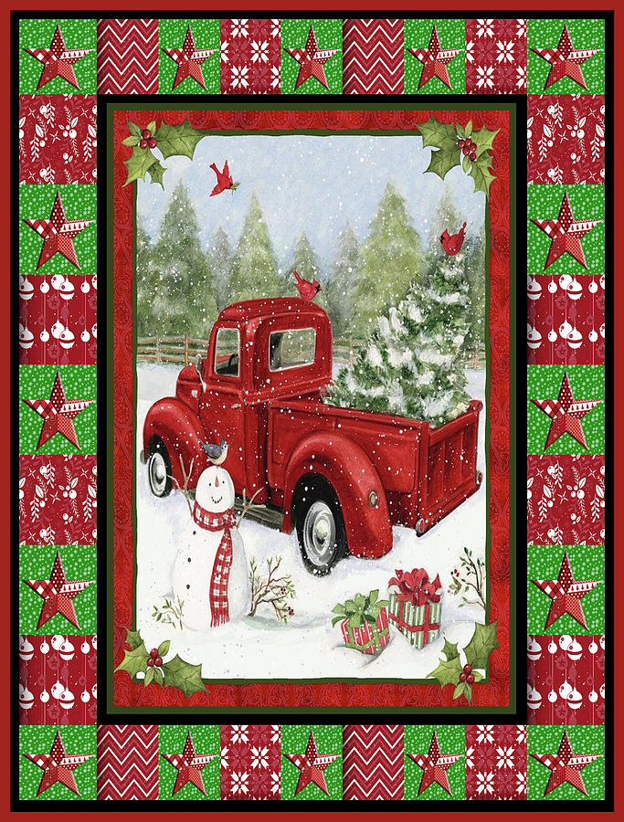 Red Truck Christmas Digital Art by Michelle Gradwell Art - Fine Art America