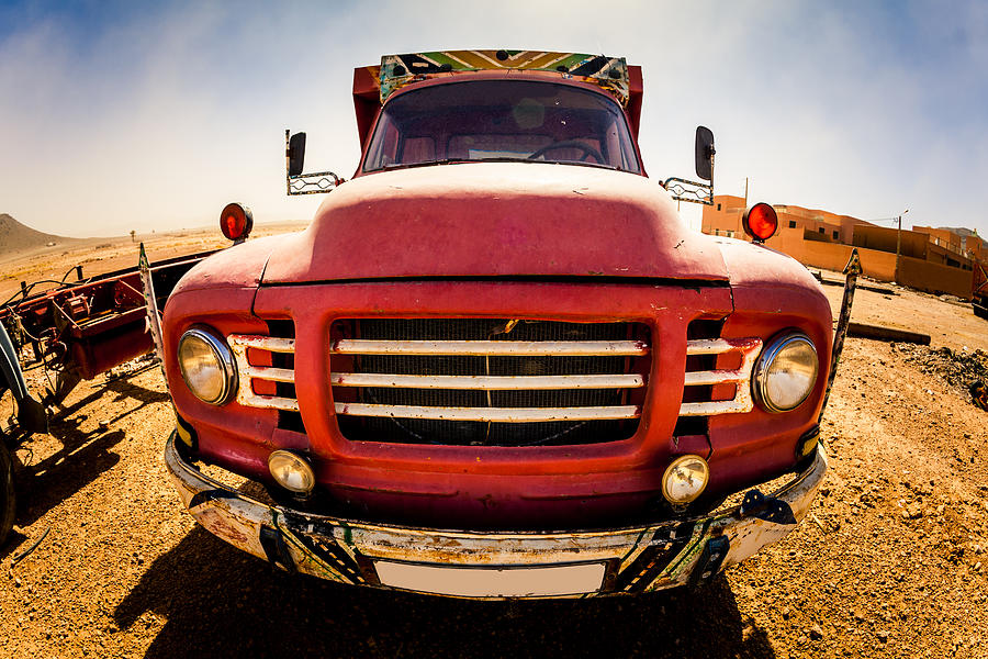 Red Truck in Desert Photograph by Zodebala