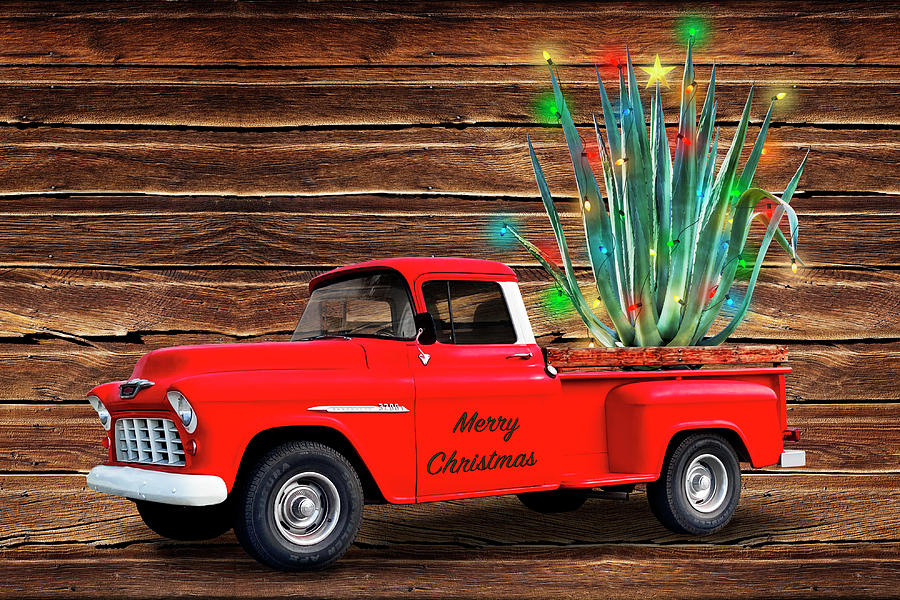 Red Truck with Agave Cactus on Wood Photograph by Kelley King Red Truck with Agave Cactus on Wood Photograph by Kelley King