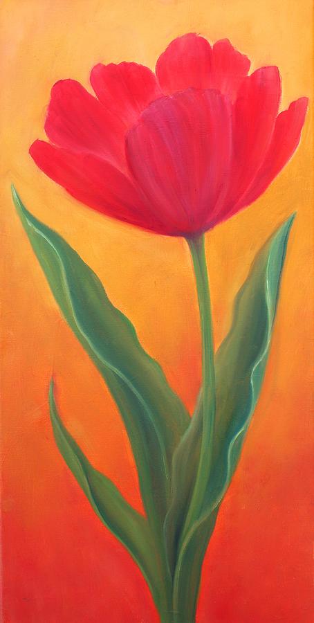 Red Tulip  Painting by Archana Gautam