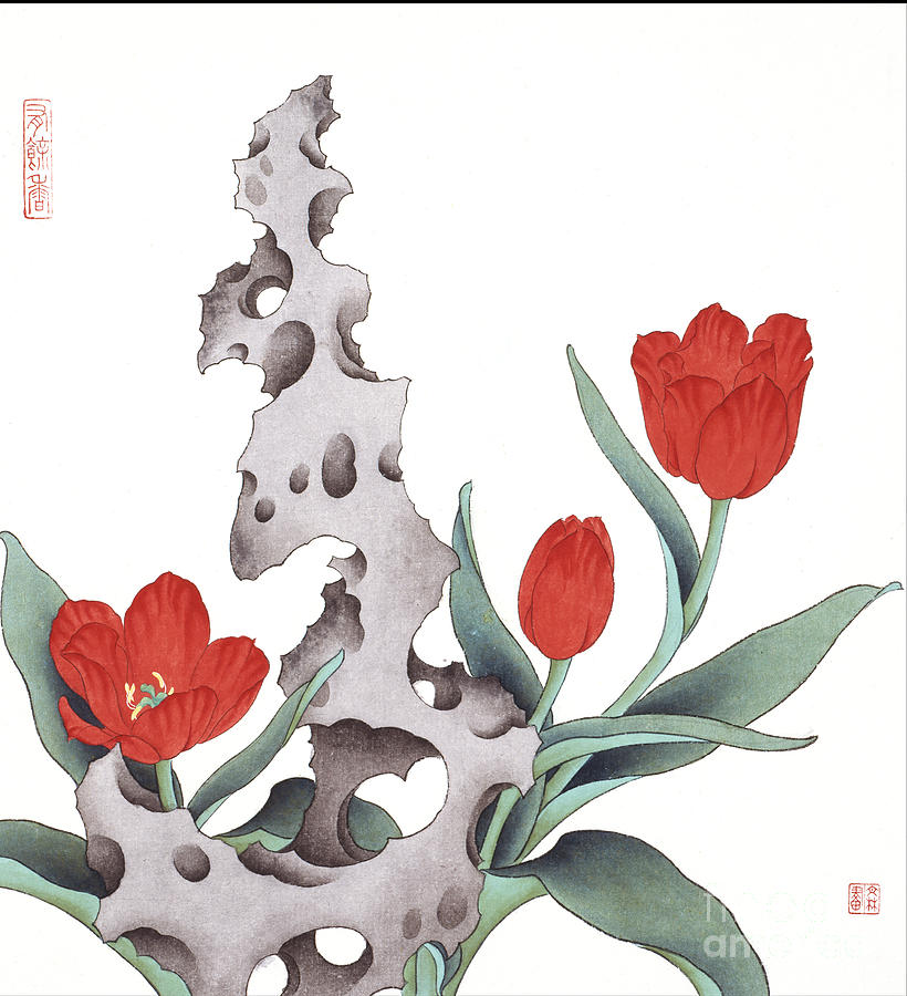Red Tulip I Painting by Da Mei and Wen Lin