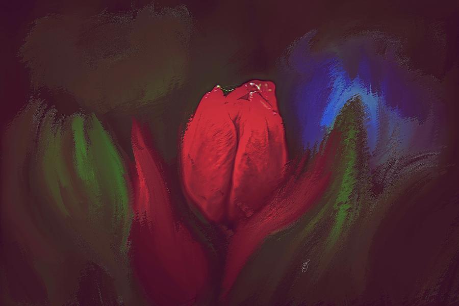 Red Tulip #k9 Mixed Media by Leif Sohlman