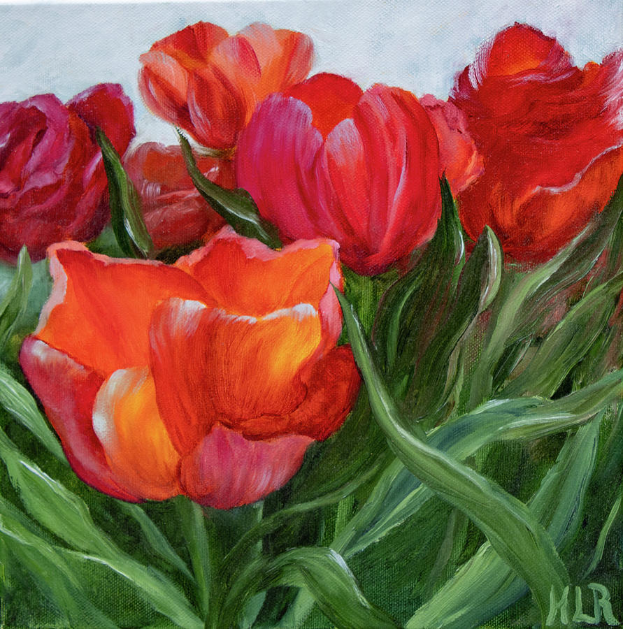 Red Tulips Painting by Heather Rossbach - Fine Art America