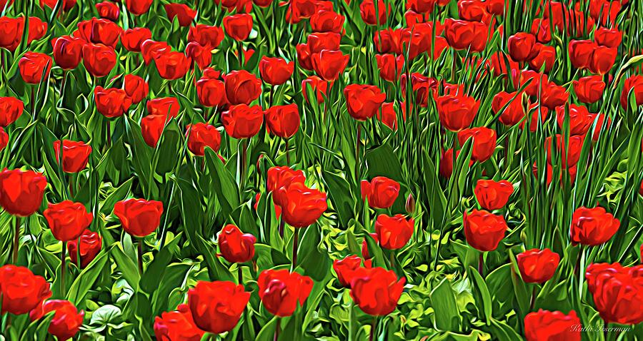 Red Tulips Painterly Photograph by Kathi Isserman Red Tulips Painterly Photograph by Kathi Isserman