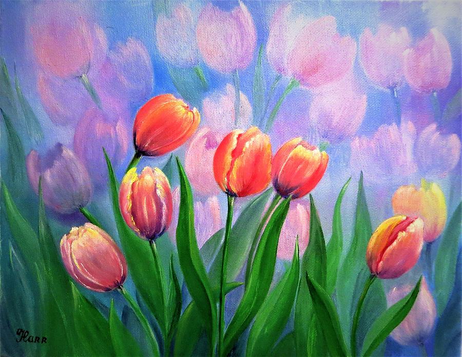 Red Tulips Painting by Tanya Harr