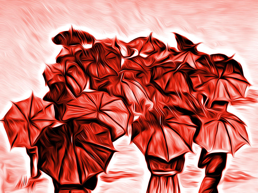 Umbrellas on Fire Digital Art by Kelly Mills