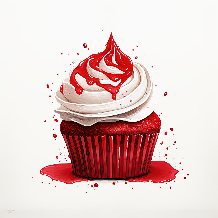 Cupcakes Digital Art - Red Velvet by Lourry Legarde