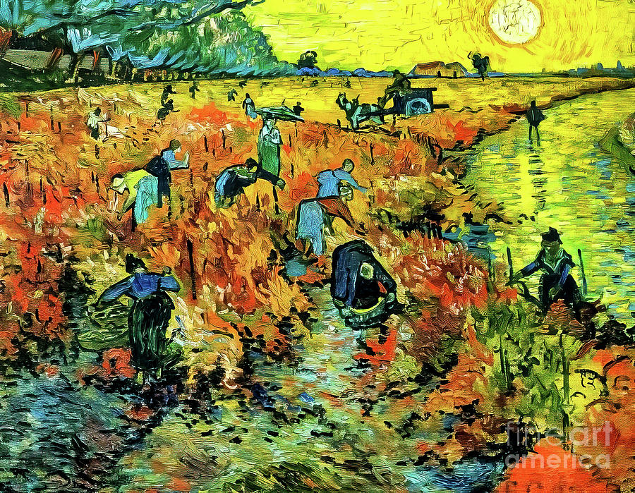 Red Vineyards at Arles by Vincent Van Gogh 1888 Painting by Vincent Van Gogh