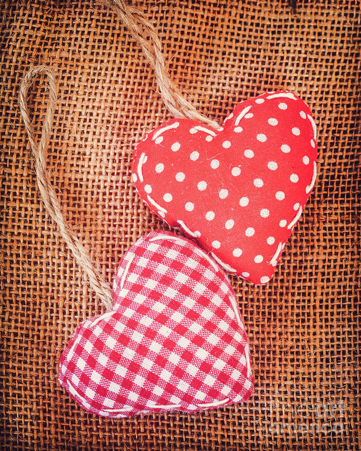 Red vintage hearts Photograph by Delphimages Photo Creations