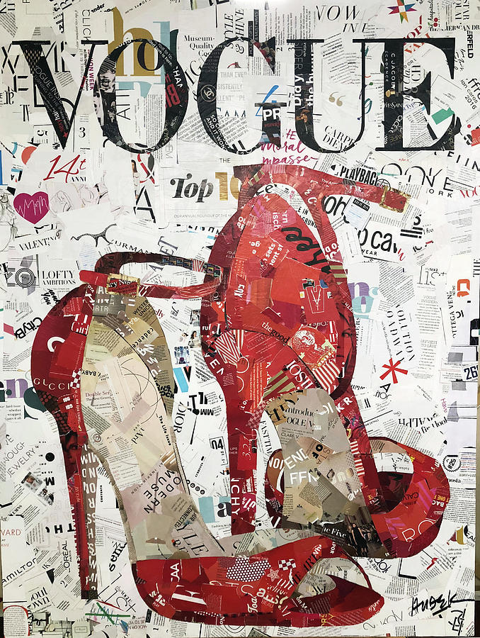 Red Vogue High Heels Mixed Media by James Hudek