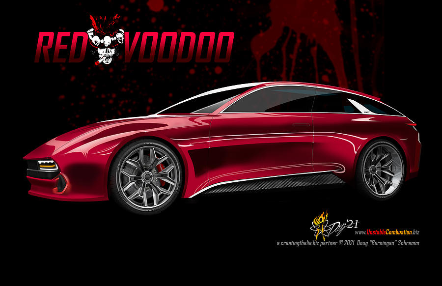 Red Digital Art - Red Voodoo by Doug Schramm