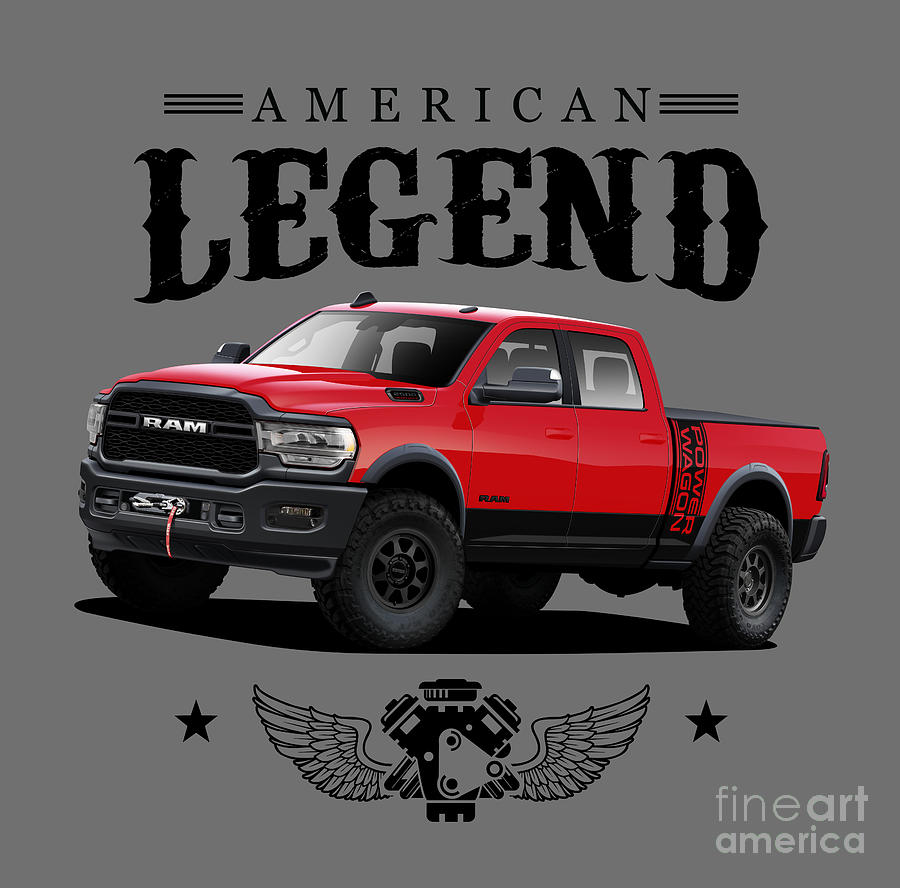 Truck Digital Art - Red Wagon Legend by Paul Kuras