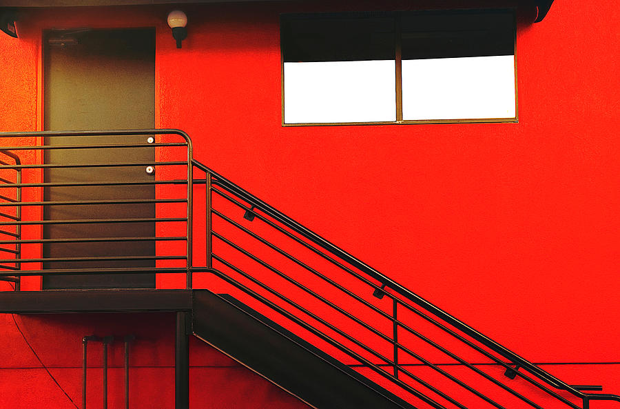 Red Wall Photograph by James Bethanis