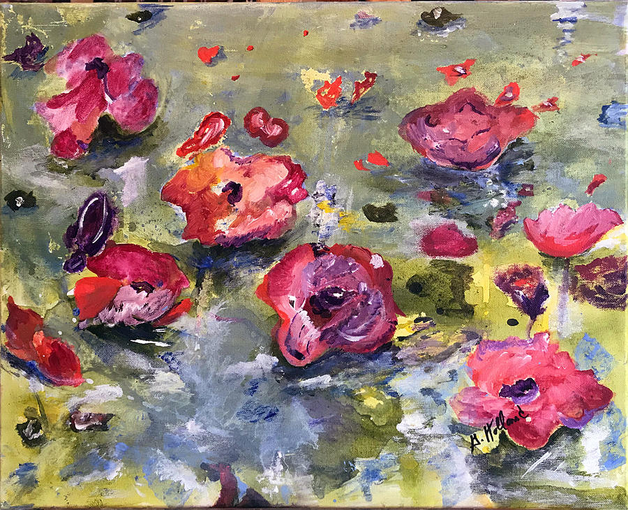Floating Water Lillies Painting by Genevieve Holland