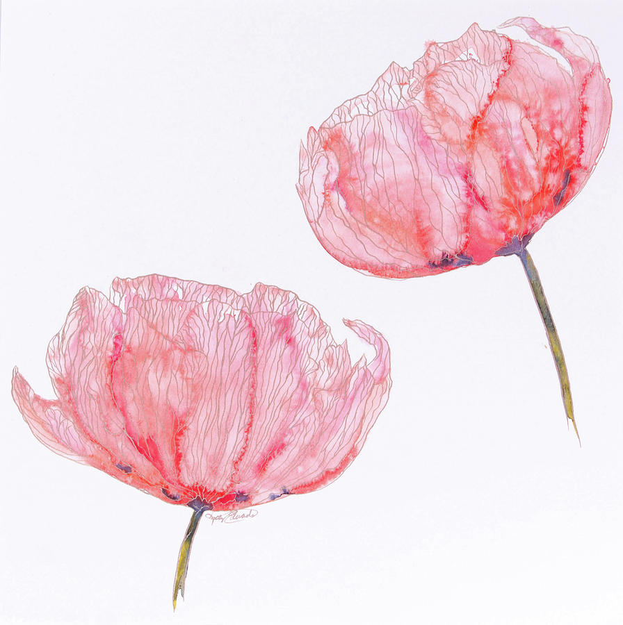 Watercolor Painting - Red Watercolor Floral by Kelly Edwards Watercolor Painting - Red Watercolor Floral by Kelly Edwards